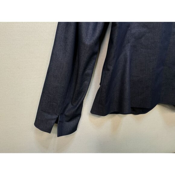 Talbots Womens Preppy Blazer Coat Stretch Size 14 Navy Long Sleeve Classic - Picture 13 of 14